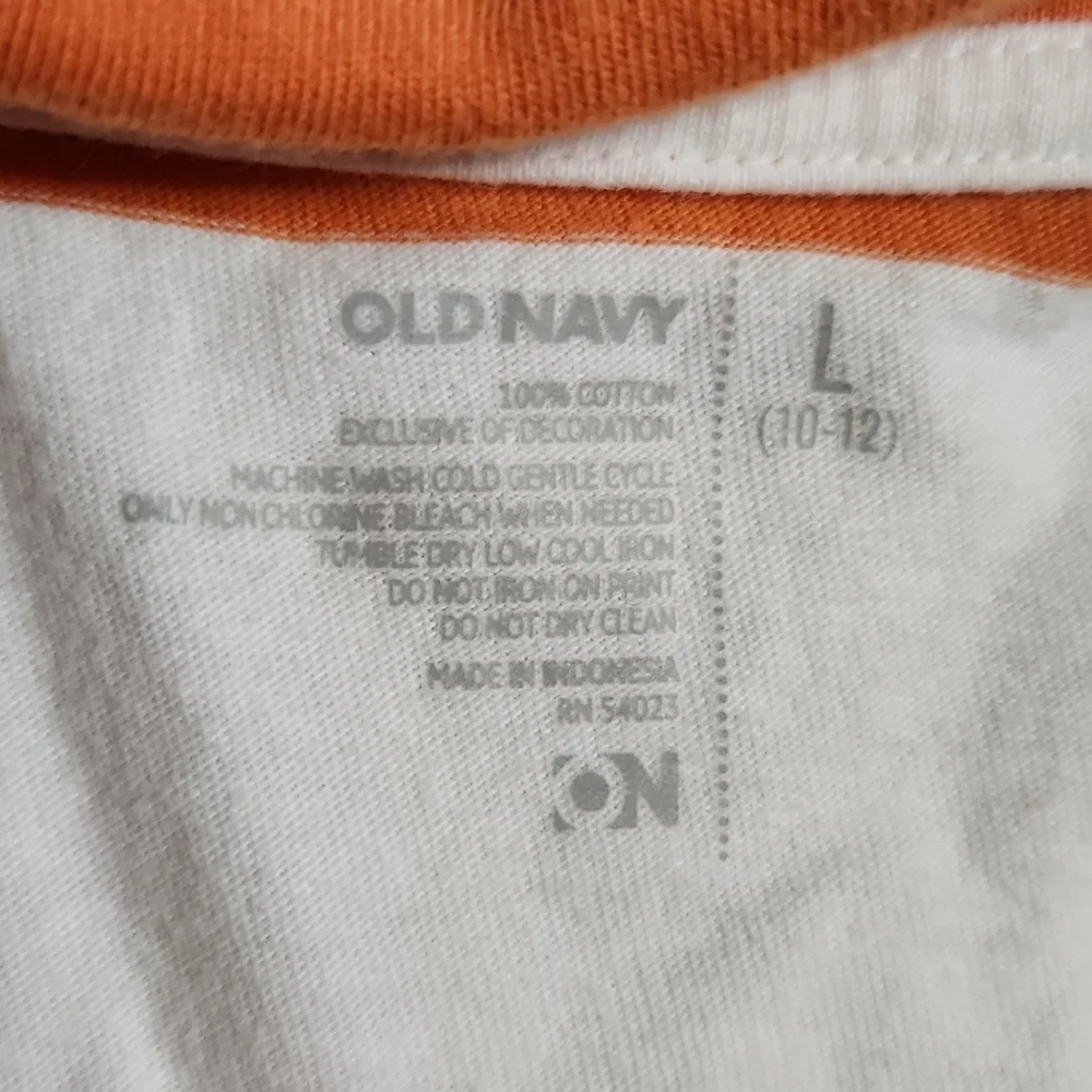 Old Navy Boys Button Down Short Sleeve Polo Shirt Blue White -  L(10-12)